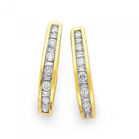 9ct-Gold-Diamond-Huggie-Earrings on sale