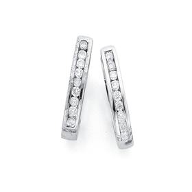 9ct-White-Gold-Diamond-Huggie-Earrings on sale