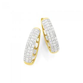 9ct-Gold-Pave-Set-Diamond-Earrings on sale