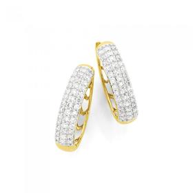 9ct-Gold-Diamond-Pave-Set-Earrings on sale