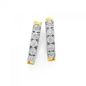 9ct-Gold-Diamond-Hoop-Earrings on sale