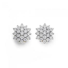 9ct-Gold-Diamond-Snowflake-Stud-Earrings on sale