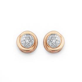 9ct-Rose-Gold-Diamond-Cluster-Earrings on sale