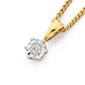 9ct-Gold-Diamond-Solitaire-Pendant on sale