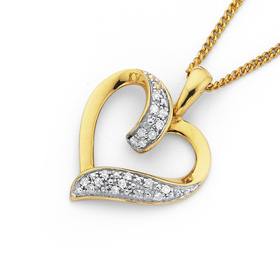 9ct-Gold-Diamond-Heart-Pendant on sale