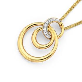 9ct-Tri-Tone-Diamond-Pendant on sale