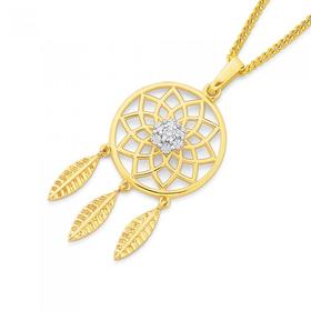 9ct-Gold-and-Diamond-Set-Dream-Catcher-Pendant on sale