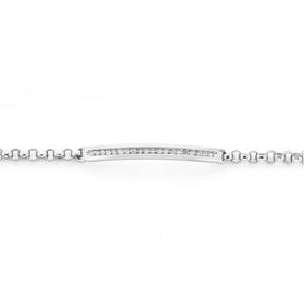 9ct-White-Gold-Diamond-Belcher-Bar-Bracelet on sale