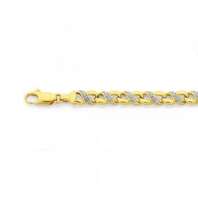 9ct+Gold+Infinity+Diamond+Bracelet