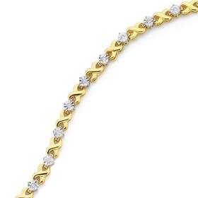 9ct-Gold-Diamond-xoxo-Bracelet on sale