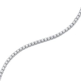 9ct-White-Gold-Round-Brilliant-Cut-Diamond-Tennis-Bracelet on sale