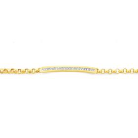 9ct-Gold-Diamond-ID-Belcher-Bracelet on sale