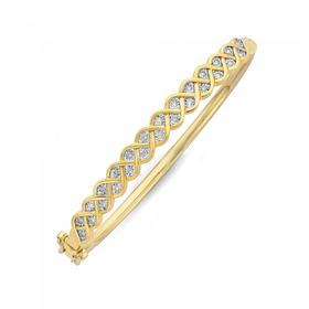 9ct-Gold-Diamond-Bangle on sale