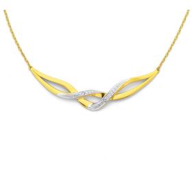 9ct-Gold-Diamond-Choker-Wave-Necklace on sale