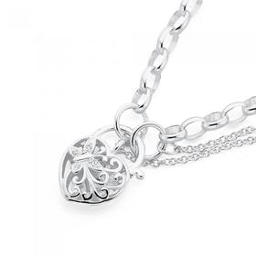 Silver-White-Cubic-Zirconia-Butterfly-Oval-Belcher-Padlock-Bracelet on sale