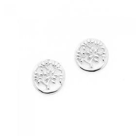 Silver-Round-Tree-Of-Life-Stud-Earrings on sale