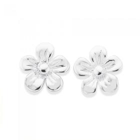 Silver-Flower-Stud-Earrings on sale