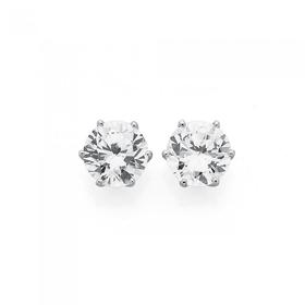 Sterling-Silver-Cubic-Zirconia-Stud-Earrings on sale