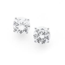 Silver-75mm-Cubic-Zirconia-Stud-Earrings on sale