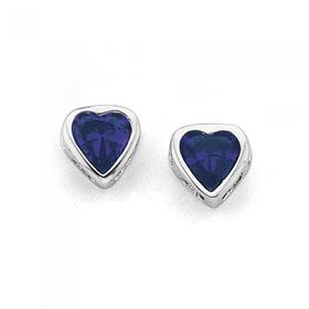 Sterling-Silver-Violet-Cubic-Zirconia-Heart-Studs on sale