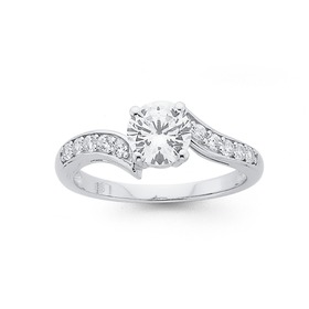 Silver+White+CZ+Solitaire+on+White+CZ+Twist+Ring