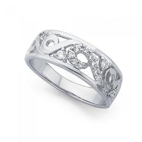 Silver-Cubic-Zirconia-Scroll-Band on sale