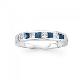 Silver-Synthetic-Sapphire-Cubic-Zirconia-Ring on sale