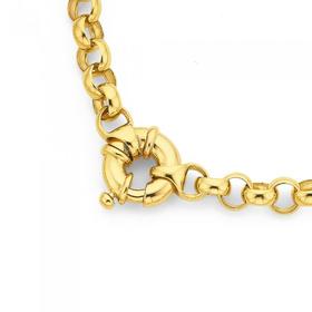 9ct+Gold+50cm+Solid+Belcher+Bolt+Ring+Necklace
