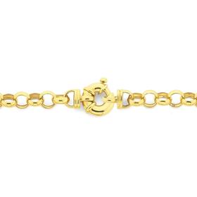 9ct-Gold-19cm-Round-Belcher-Bolt-Ring-Bracelet on sale