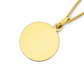 9ct-Gold-14mm-Round-Engravable-Disc-Pendant on sale