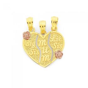 9ct-Gold-Big-Sis-Mum-Lil-Sis-Share-Pendant on sale