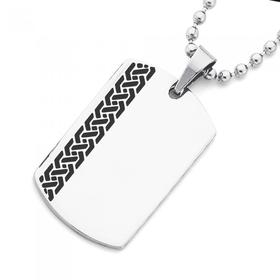 Stainless-Steel-Black-Pattern-Dogtag-Pendant on sale