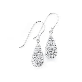 Silver-Crystal-Droplet-Hook-Earrings on sale