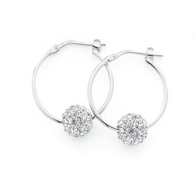 Silver-Crystal-Ball-18mm-Fine-Hoop-Earrings on sale