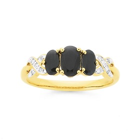 9ct-Gold-Sapphire-Diamond-Trilogy-Ring on sale