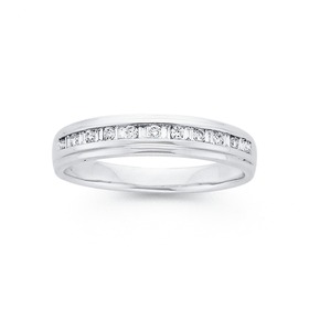 9ct+White+Gold%2C+Diamond+Anniversary+Band