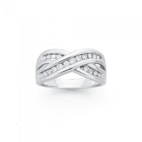 9ct-White-Gold-Diamond-Crossover-Ring on sale