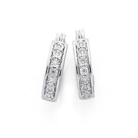 9ct-White-Gold-Diamond-Hoop-Earrings on sale