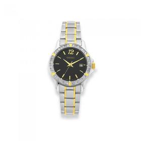 Seiko-Ladies-Two-Tone-Crystal-Set-Watch on sale