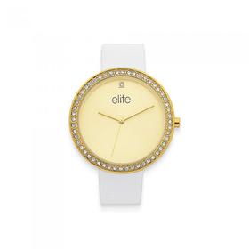 Elite+Ladies+Gold+Tone+Watch