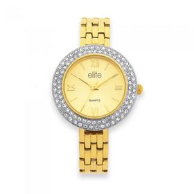 Elite+Ladies+Gold+Tone+Watch