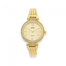 Elite+Ladies+Gold+Tone+Watch