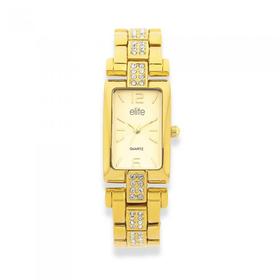 Elite+Ladies+Gold+Tone+Watch