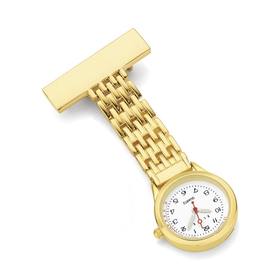 Elite+Ladies+Gold+Tone+Nurses+Watch