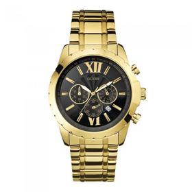 Guess+Gents+Gold+Tone+Black+Dial+Watch