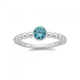 Silver+Blue+Cubic+Zirconia+Stacker+Ring