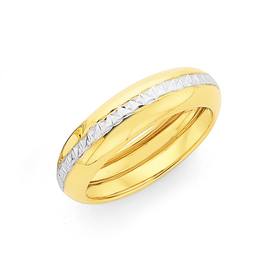 9ct-Two-Tone-Striped-Centre-Dome-Dress-Ring on sale