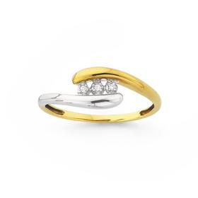 9ct+Gold%2C+Two+Tone+Diamond+Ring