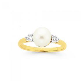 9ct-Cultured-Freshwater-Pearl-Ring on sale