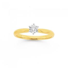 9ct-Two-Tone-Diamond-Solitaire-Engagement-Ring on sale